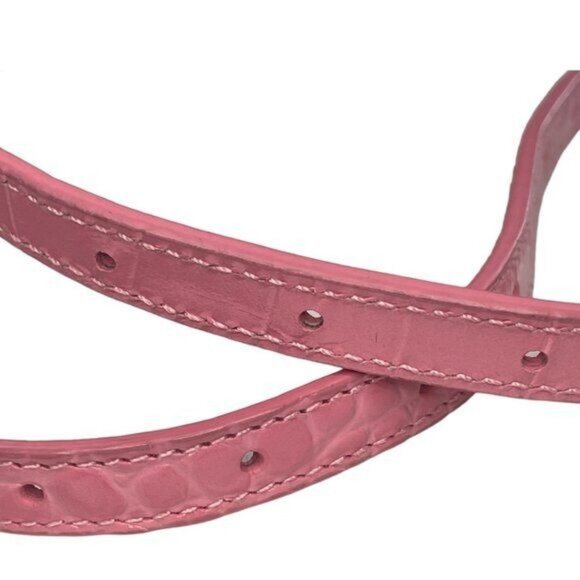 BALENCIAGA Hourglass Top Handle Mini Bag Crocodile Embossed Leather XS Pink Tote - Picture 10 of 12